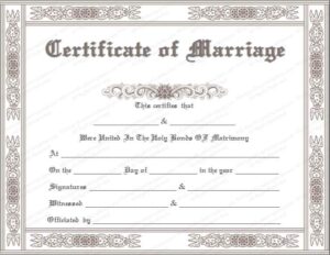 Court marriage documents list
